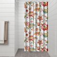 thumbnail image 3 of Floral Shower Curtain Watercolor Botanical Bathroom Decor Rustic Flower Design Fabric Bath Curtain for Tub Country Style Home Accessories with Hooks，36x72in(90x180cm), 3 of 5