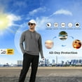 thumbnail image 6 of Satankud Men's UPF 50+ Long Sleeve Sunscreen Hoodie UV Sun Protection Hoodie with Thumbholes for Workout Fishing Hiking Sports Long Sleeve Hoodie Dark Khaki XL, 6 of 9