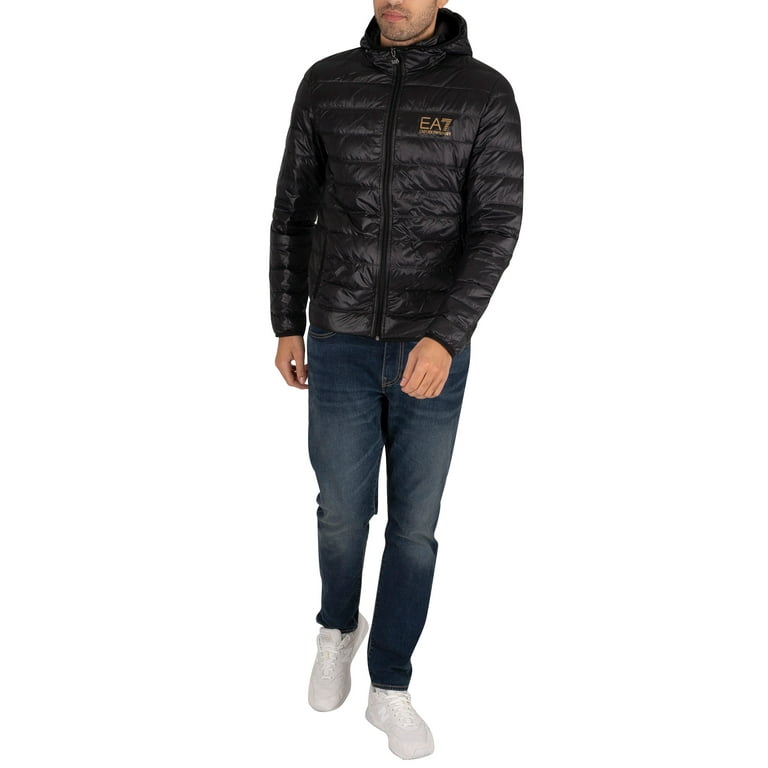 Emporio Armani Men's Black Padded Logo Jacket, Size X-Large Emporio Armani Men's Black Padded Logo Jacket, Size X-Large