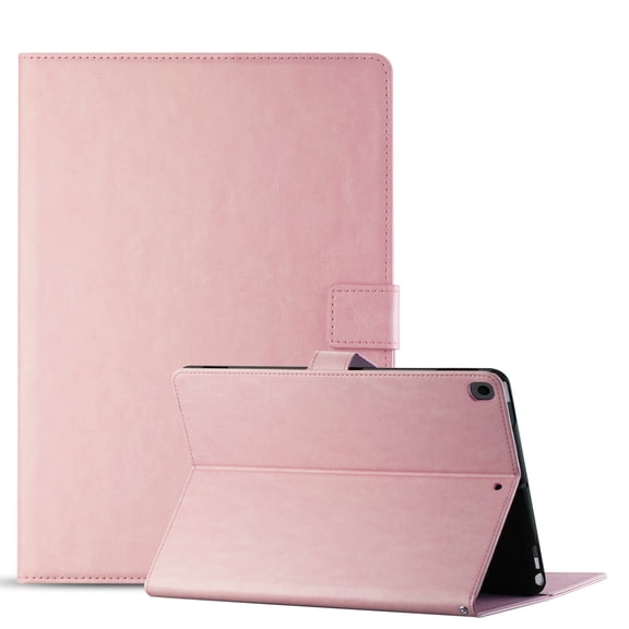 Reiko Leather Folio Cover Protective Case for 10.2" iPad 8 2020 or iPad 7 2019 in Pink