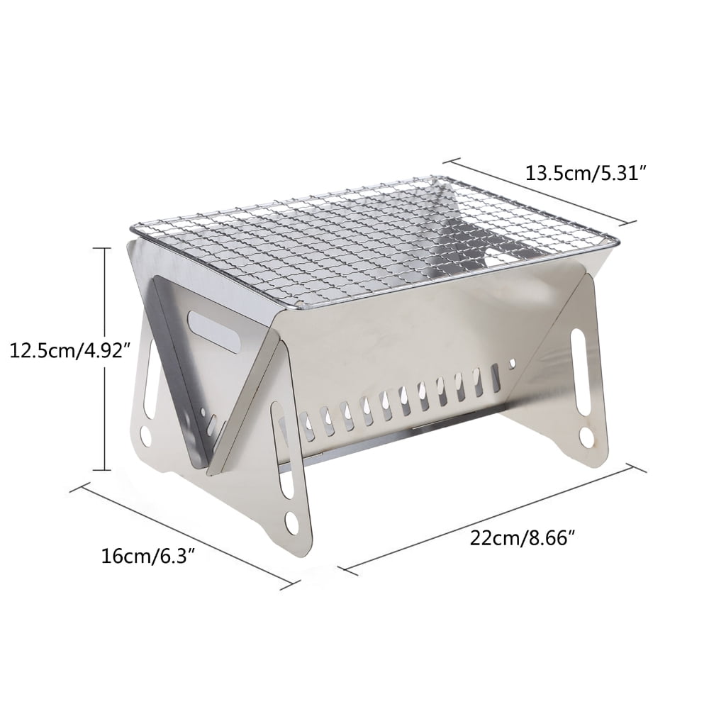 WINDLAND BBQ Grill Charcoal Folding Card Grill BBQ Stove For Camping Picnics Hiking Party