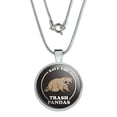 thumbnail image 1 of Save the Trash Pandas Raccoons Funny Humor 1" Pendant with Sterling Silver Plated Chain, 1 of 4