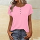 thumbnail image 1 of TaTaai 2026 Spring Summer Solid Color Short Sleeve Top for Women Round Neck Button Front Casual Blouse Basic Tee Comfy Daily Vacation Outfits Gift, 1 of 9