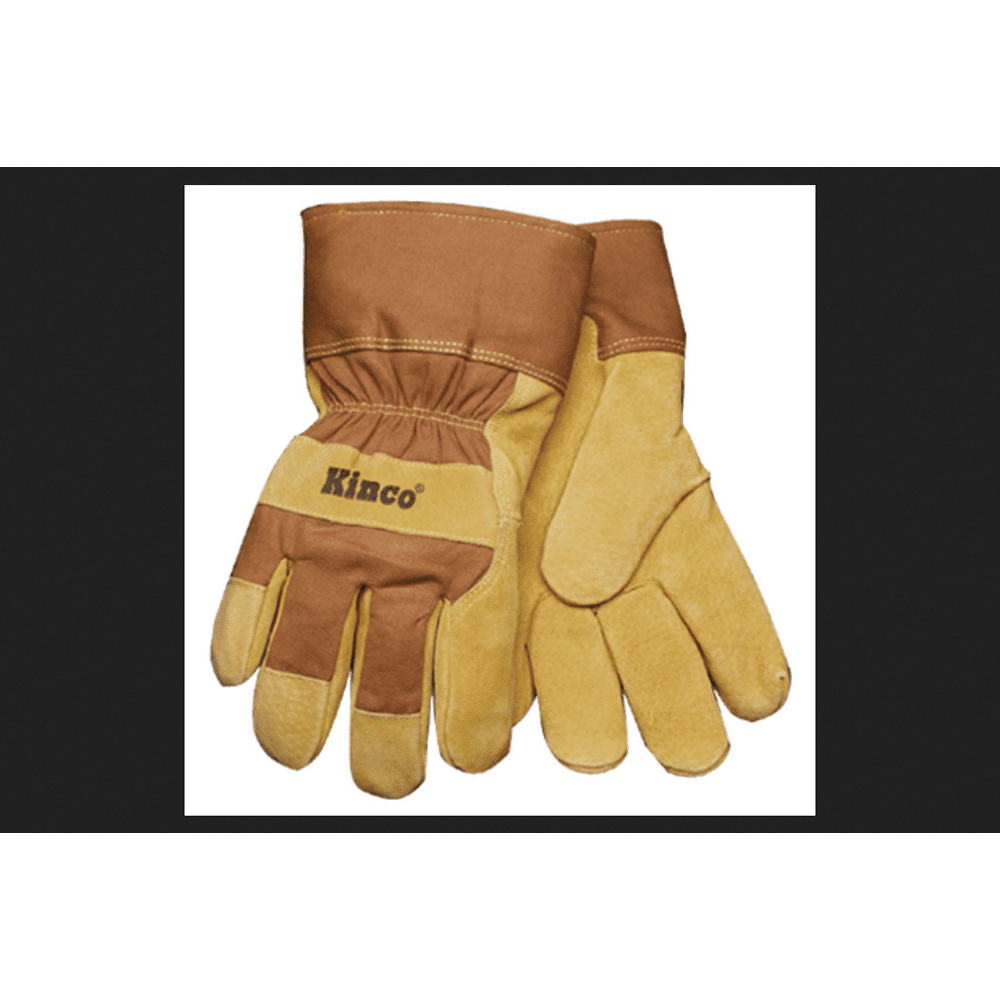 Kinco Mens Outdoor Pigskin Leather Work Gloves Work Gloves Gold M