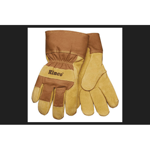 Kinco Mens Outdoor Pigskin Leather Work Gloves Work Gloves Gold M