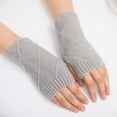 thumbnail image 2 of BKQCNKM Gloves for Cold Weather Winter Gloves Knitted Fingerless Arm Keep Winter Girl Gloves Mitten Warm Women Warm Soft Gloves Winter Gloves Women, Gray One Size, 2 of 4