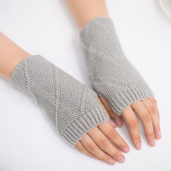 Knitted Fingerless Gloves Soft Stretchy Wrist Warmers Lightweight Breathable Hand Coverings for Daily Use Outdoor Activities