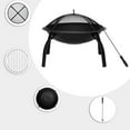 thumbnail image 5 of Fire Pit for Outside, 22" Foldable Outdoor Round Metal Fire Pit, Wood Burning BBQ Grill Fire Pit Bowl with Spark Screen/Poker, Patio Garden Bonfire Fire Pit for Camping, Heating, Picnic, L6229, 5 of 9