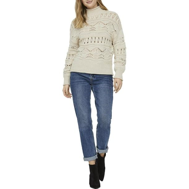 Undtagelse kindben skrivebord Vero Moda Womens Poll Highneck Blouse Pullover Sweater Ivory S - Walmart.com