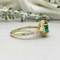 thumbnail image 4 of HeartsAndYou 2.3ct Engagement Ring for Women Oval Cut Emerald Moissanite Accent Halo 18k Yellow Gold over Silver, 4 of 7