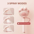 thumbnail image 4 of AuroraX Handheld Cute Cat Shower Head,High Pressure Adjustable Spray Pink Showerhead with Filtration Power Wash 3 Spray Settings Easy Installation, 4 of 6