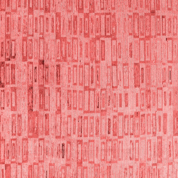 Ahgly Company Indoor Square Abstract Red Modern Area Rugs, 6' Square