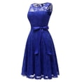 thumbnail image 3 of Dressystar Women Floral Lace Cocktail Party Dress Female Knee Length Bridesmaid Dress, 3 of 7