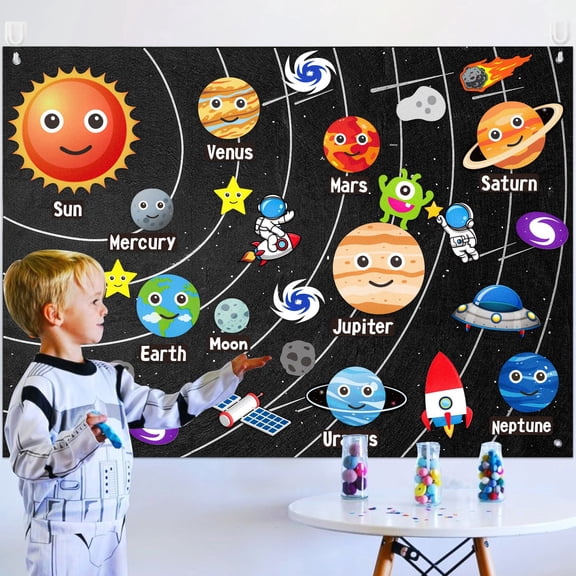 35pcs Space Felt Storyboard Craft Kit Creative Felt Play Toy