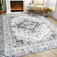 thumbnail image 6 of Softlife Ultra-Thin Chenille Vintage Area Rug Oriental Tribal Antique Carpet Boho Style, 7' x 10', Beige, 6 of 8