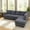 DGY-Right-Sofa without Ottoman, variant on MAYEERTY 96" L-Shaped Sectional Sofa, Breathable Sackcloth Modular Sofa for Small Apartment, Gray (Right)