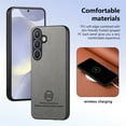 thumbnail image 5 of For Samsung Galaxy S25 Case, Luxury Elegant Leather Slim Business PU Rugged Non-Slip Grip Shockproof Bumper Full Body Protective Cover Phone Case For Samsung Galaxy S25,Gray, 5 of 9