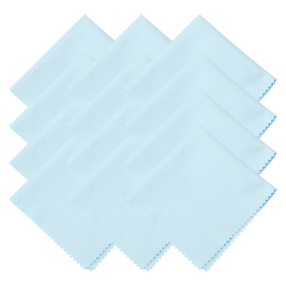 Uxcell 12Pcs Microfiber Cleaning Cloth for Glasses 8 x 8 inch Eyeglass Cleaning Cloth for Electronics Lenses Light Blue