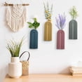 thumbnail image 3 of 4 Pack Wood Wall Planter Indoor Wall Decor Plant Holders Boho Hanging Planter Vases for Modern Farmhouse Living Room Bedroom Rainbow Decor (Morandi Color), 3 of 7