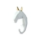 thumbnail image 1 of Cateissary Gancho de cabeza de elefante de resina elegante, funcional y decorativo, gancho para abrigos con cabeza de Animal Decoración del hogar Oro blanco (caballo), 1 of 6