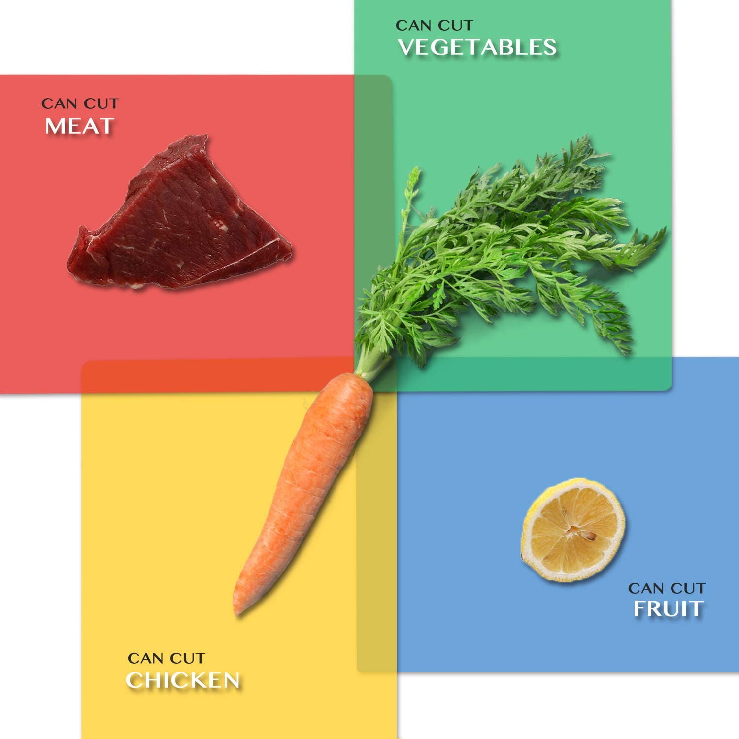MKEUDQ-Plastic Cutting Boards for Kitchen, Flexible Cutting Mats Set of 7, BPA-Free, Non-Porous, Dishwasher Safe, 15x12 In, 7 Translucent Colors