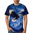 thumbnail image 4 of LAOLIUSN Funny USA Bald Eagle T-Shirt American Flag Style Graphic Tee Shirt，S-4XL, 4 of 7