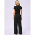 thumbnail image 5 of DARING DIVA Women's Pajama Sets Short Sleeve Ruffled Top Long Pants Lounge Sets XS Black, 5 of 7