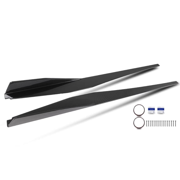 Side Skirts Extension Lip Splitter Rocker Panel Carbon Fiber Black Fit For 2020-2023 Corvette C8 2-Door