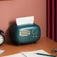 thumbnail image 4 of Caja de pañuelos con radio, servilletero, dispensador de papel, caja de almacenamiento de servilletas para bar y bodega. Verde, 4 of 9