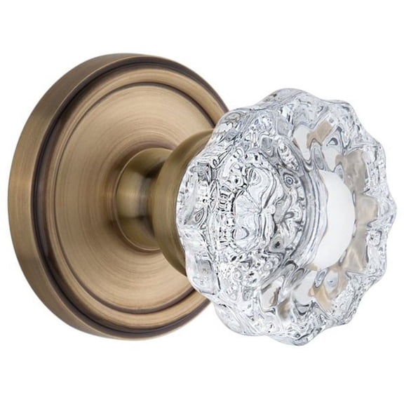 Grandeur Geover_Psg_238 Georgetown Solid Brass Rose Passage Knob Set - Brass