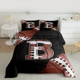 thumbnail image 2 of Manfei Initial Letter B Full Size Comforter Sets,Football Sport Lovers Bedding Comforter Set,Rugby Gamer Gaming Bedding Sets For Kids,Breathable Bedroom Decoration Reversible,3 Pieces, 2 of 8