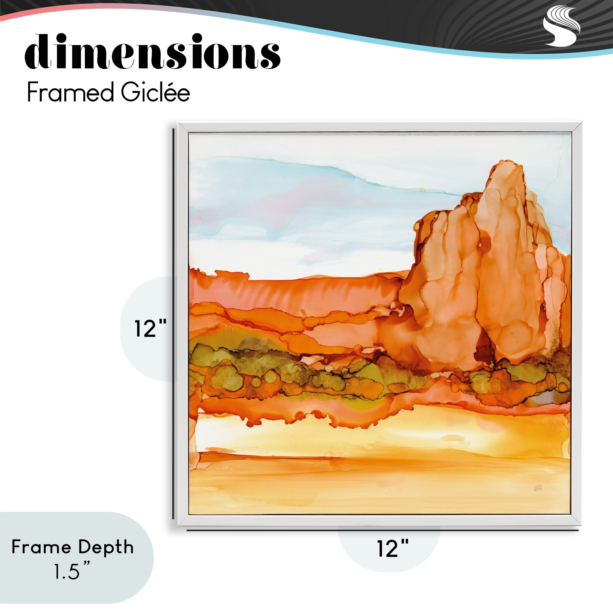 Stupell Industries Earthy Desertscape Illusion White Framed Giclee Art, design by Chris Paschke