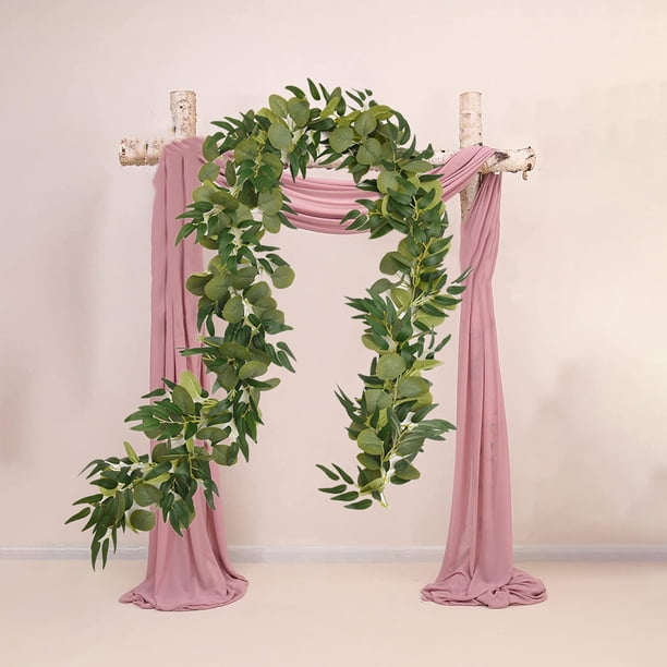 Guirnalda artificial de follaje verde con enredadera de ratán | Guirnalda decorativa de vegetación para el hogar | Adorno colgante para estante, pared o repisa
