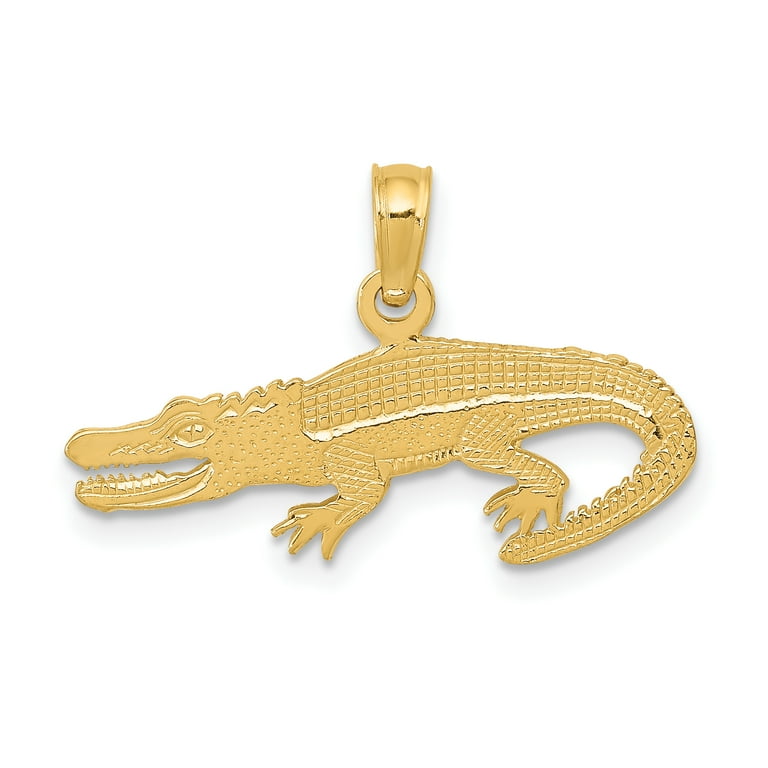 Gold Alligator Pendant Necklace