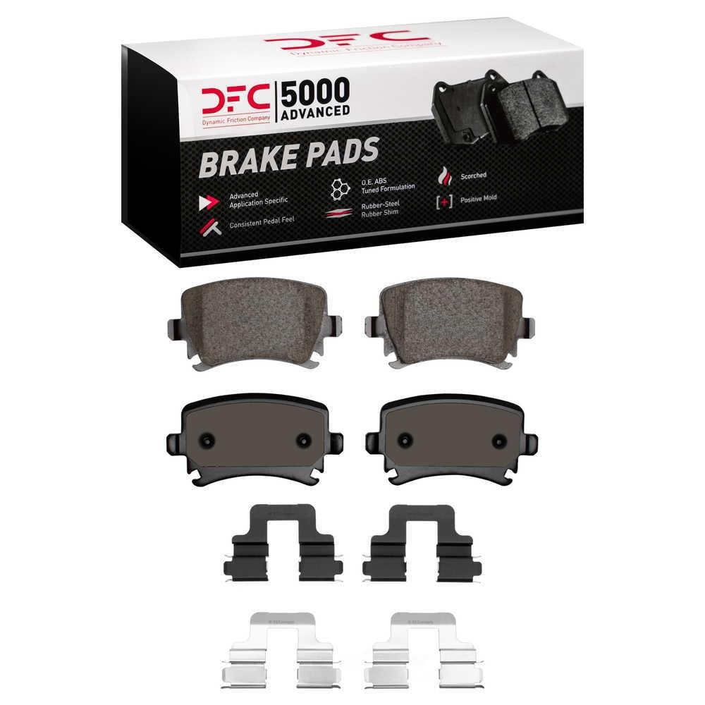 Dynamic Friction Company 1552-1108-01 DFC 5000 Advanced Brake Pads - Low Metallic and Hardware Kit