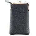 thumbnail image 2 of Monedero con cremallera y hebilla de hardware para teléfono móvil, bolso bandolera de piel sintética a la moda para mujer, para tarjetas, color negro, talla única, 2 of 14