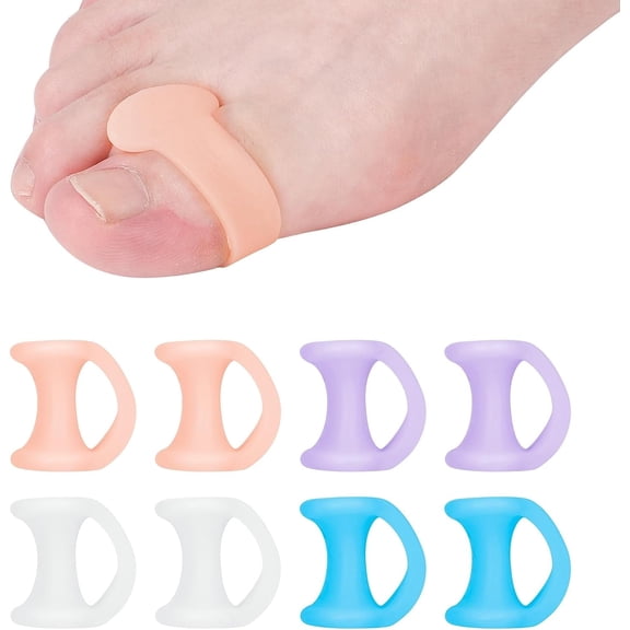 Toe Separators for Overlapping Toes, 8 Pcs Hammer Toe Straightener, Toe Separators to Correct Your Toes, Bunion Corrector for Pain Relief