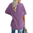 thumbnail image 3 of Women's Oversized T Shirts Half Sleeve V Neck Comfy Tunic Tops, 3 of 3