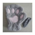 thumbnail image 3 of Opvise 1 Pair Women's Gloves Plush Cat Paw Claw Cozy Cute Warm Comfortable Non-Slip Gloves Office Riding Accessories Grey, 3 of 8