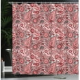 thumbnail image 3 of Ambesonne Mandala Shower Curtain, Persian Traditional Paisley, 69"Wx70"L, Pale Ruby, 3 of 4