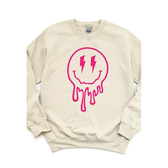 Gemelli Women's, "Melting Smiley Face Sweatshirt"