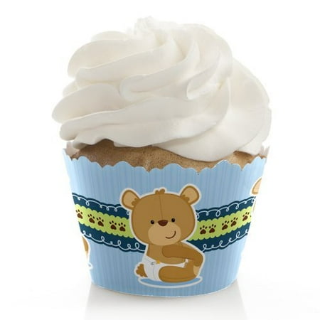 Boy Baby Teddy Bear Baby Shower Cupcake Wrappers Set Of 12 Boy Baby Teddy Bear Baby Shower Cupcake Wrappers Set Of 12