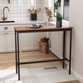 thumbnail image 2 of Andeworld Modern Rectangle Bar Table Kitchen Dining Table 41" Bar Height Pub Table Industrial Table for Living Room Dining Room Entryway Console Table with Wood Top Matel Frame Black, 2 of 8