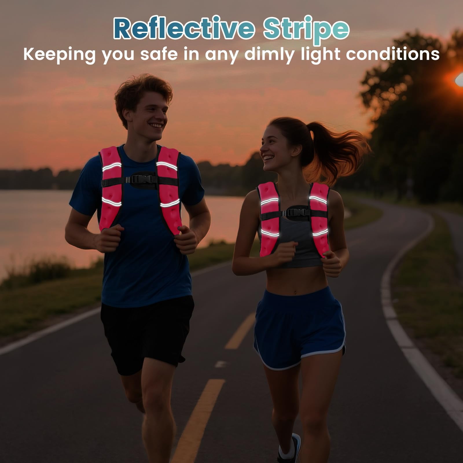 Pink 8 LB Weighted Vest for Strength Training Running Jogging Walking