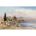 thumbnail image 2 of Robert Alott 18x13 Gold Ornate Wood Frame and Double Matted Museum Art Print Titled - Fisherfolk on the Neapolitan Coast (1892), 2 of 4