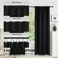 thumbnail image 3 of Deconovo Blackout Curtains for Living Room, 52x45 inch, Solid Back Tab Curtains, Black, 2 Panels, 3 of 9