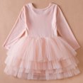 thumbnail image 4 of Staki Toddler Girl Dresses Toddler Girl Tulle Dress, Long Sleeve Tulle Dresses for Toddler Girls, Girls Princess Dress for Girl(Pink,5-6 Years), 4 of 7