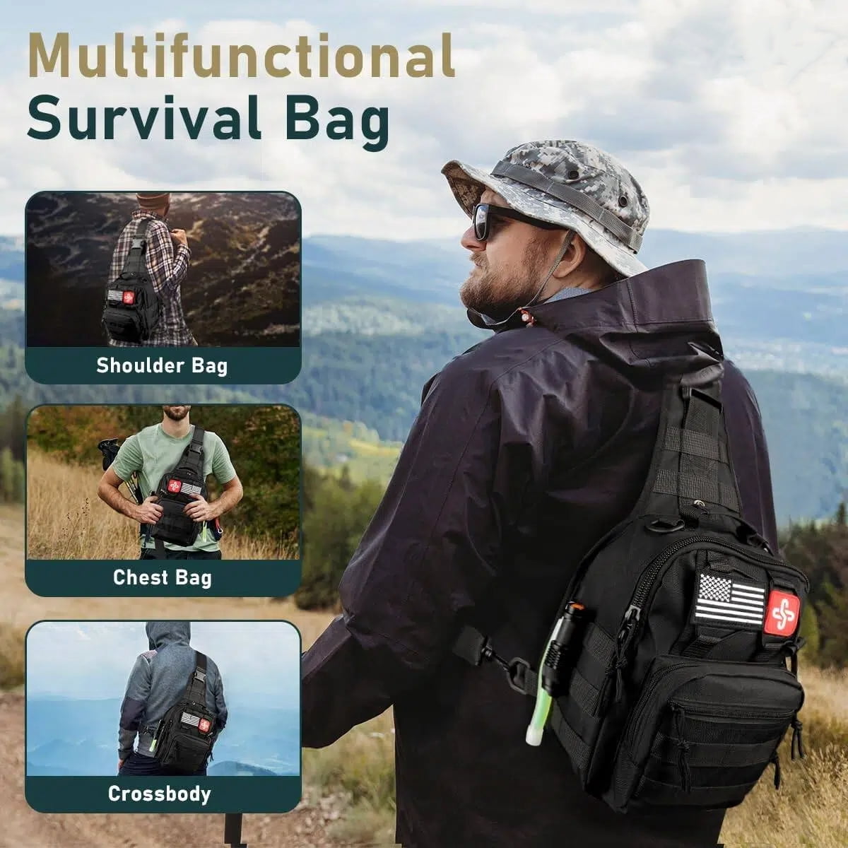 Survival Kit 260Pcs Survival Gear and Supplies for Camping Hiking Hunting Outdoor Adventure Professional Emergency Kit