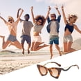 thumbnail image 4 of TISHITA Cat Eye Sunglasses Women Plastic Frame Protection Shades Eyewear Brown, 4 of 8