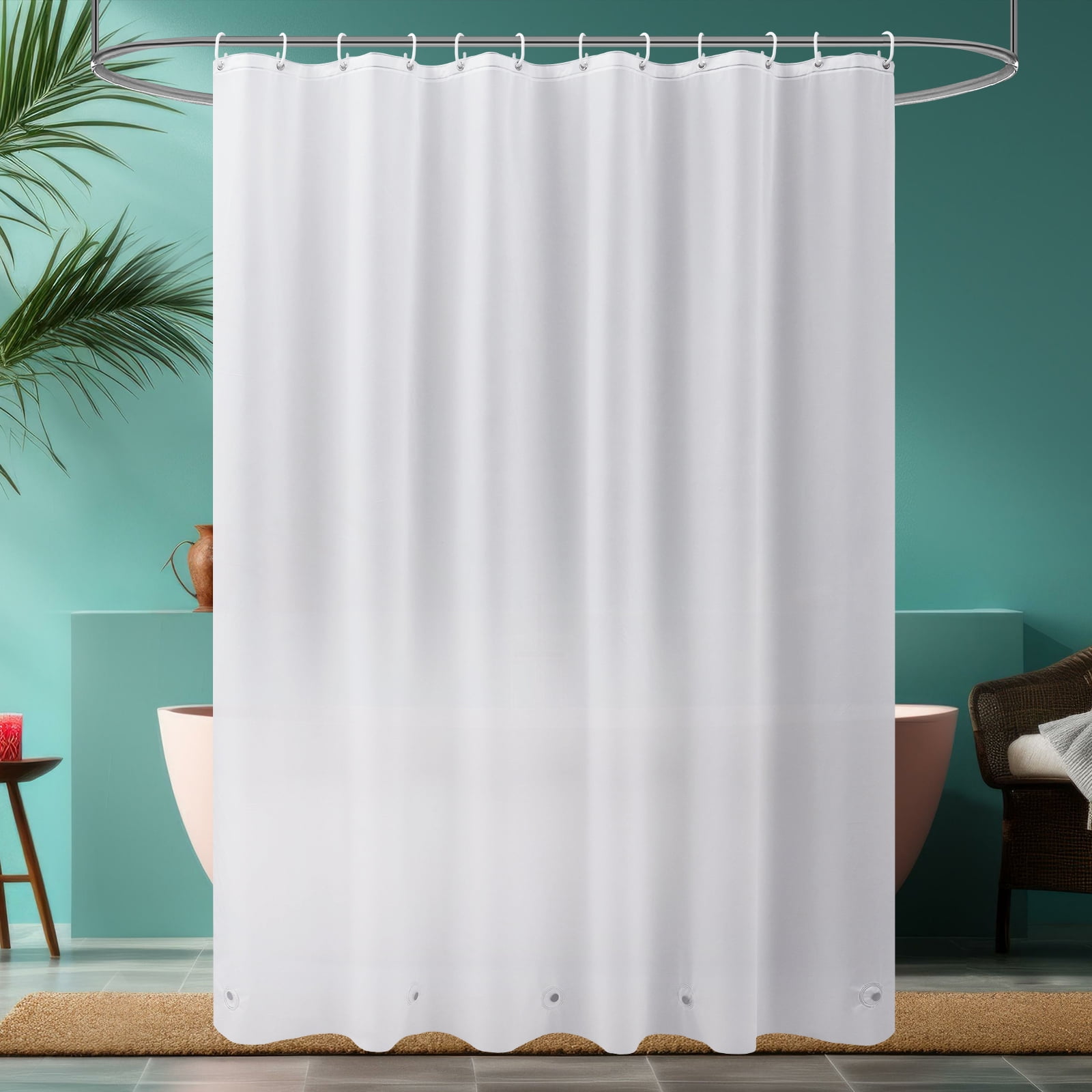 Inosoo Frosted Shower Curtain Liner, 72"x 72" PEVA Plastic Opaque Shower Curtain Liner, Waterproof Translucent Shower Liner with Magnets, Mold & Mildew Resistant